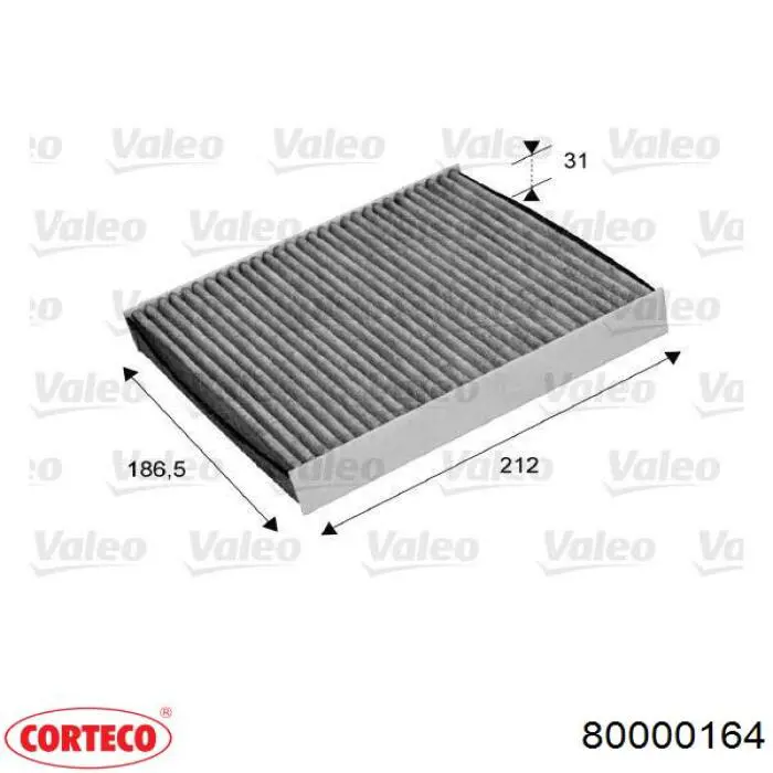 Купить 80000164 Corteco Фильтр салона угольный