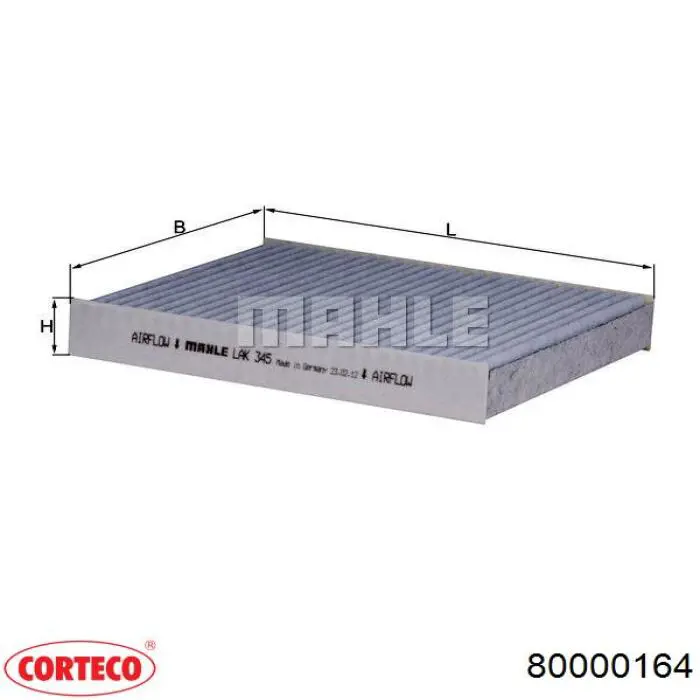 Фильтр воздушный отопителя Corteco 80000164 цена, от 7.25 USD
