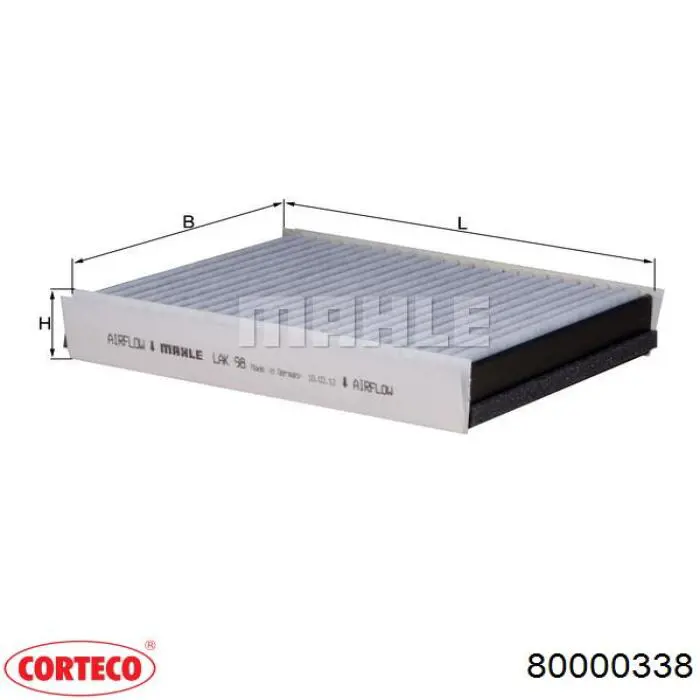 Фильтр салона 80000338 Corteco