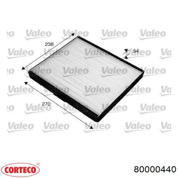 Фильтр воздушный отопителя Corteco 80000440 цена, от 6.45 USD