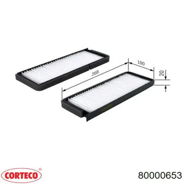80000653 Corteco Внутрисалонный фильтр