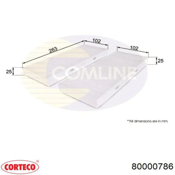 Фильтр воздушный отопителя Corteco 80000786 цена, от 8.38 USD