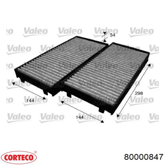 Фильтр воздушный отопителя Corteco 80000847 цена, от 18.47 USD