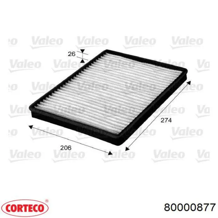 Фильтр салона 80000877 Corteco