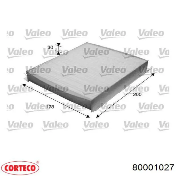 80001027 Corteco Внутрисалонный фильтр