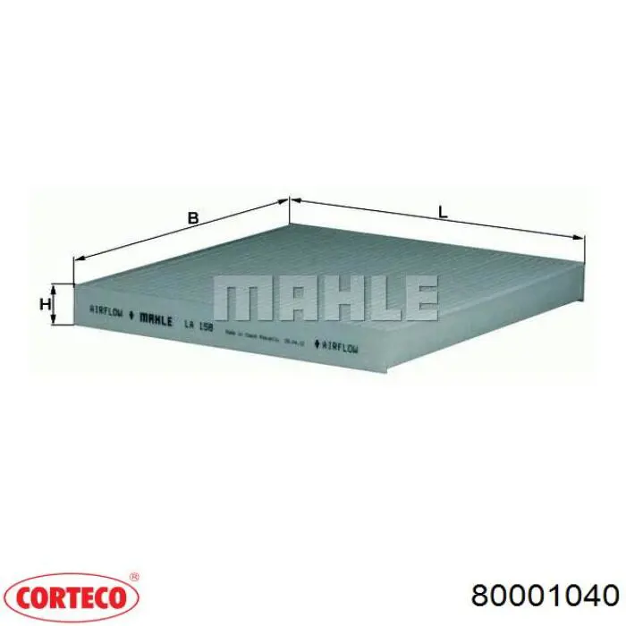 Фильтр салона 80001040 Corteco