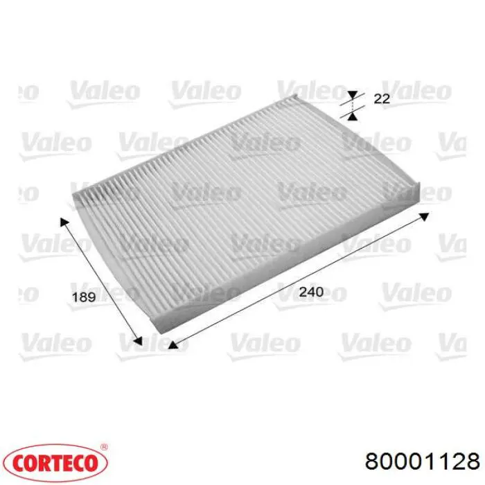 80001128 Corteco Внутрисалонный фильтр