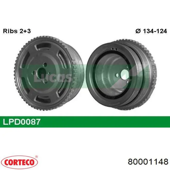 Шкив коленвала 80001148 Corteco