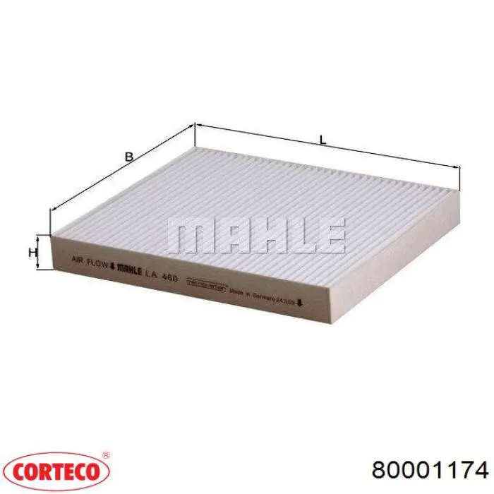Купить 80001174 Corteco Фильтр салона угольный