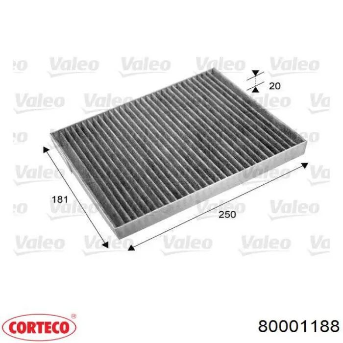 80001188 Corteco Внутрисалонный фильтр