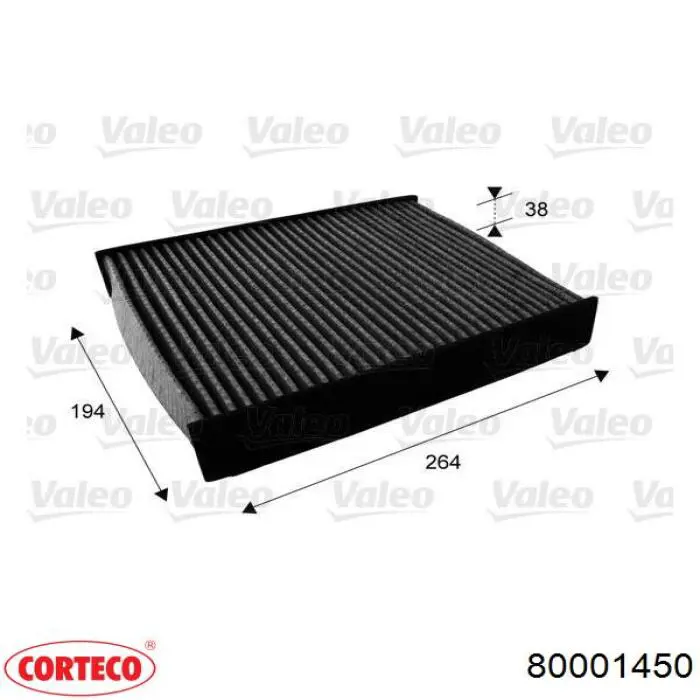 Фильтр воздушный отопителя Corteco 80001450 цена, от 10.28 USD