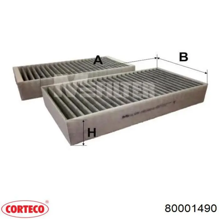 Воздушный фильтр салона Corteco 80001490