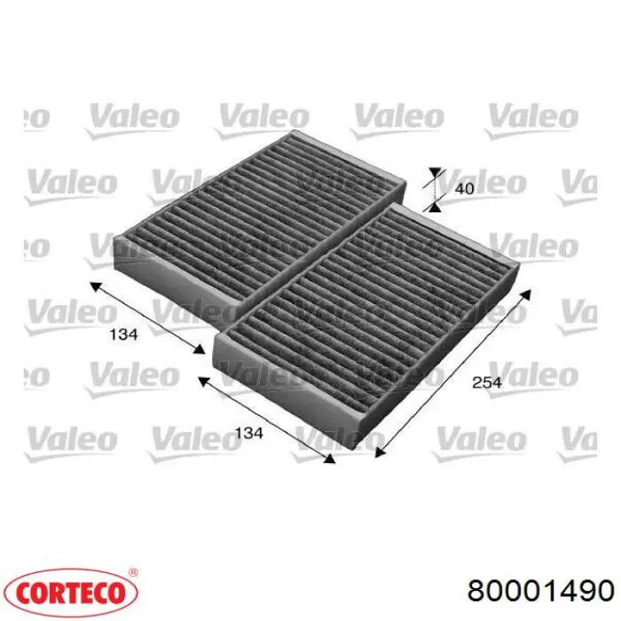 80001490 Corteco Внутрисалонный фильтр