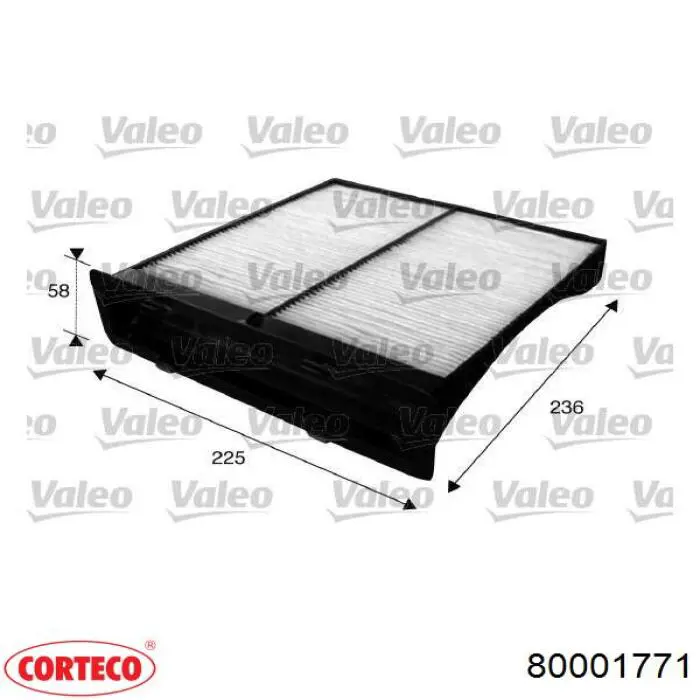 80001771 Corteco Внутрисалонный фильтр