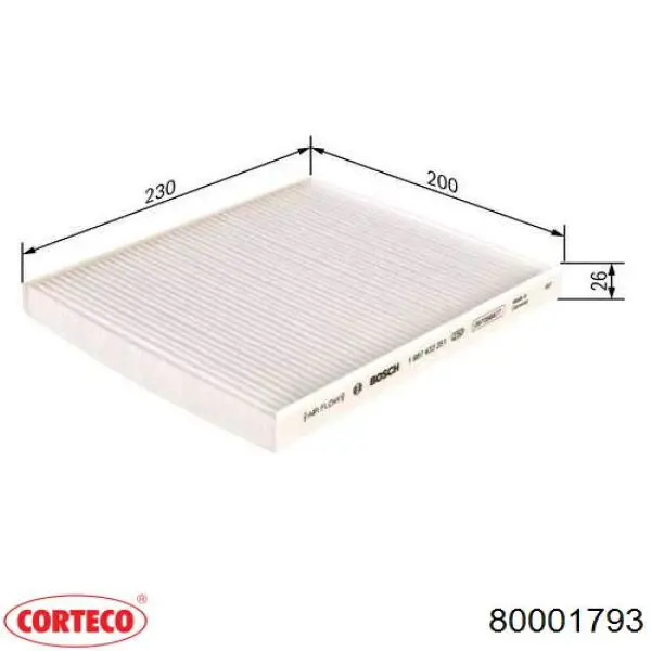 Фильтр салона 80001793 Corteco