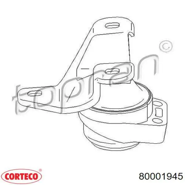 Правая подушка двигателя 80001945 Corteco