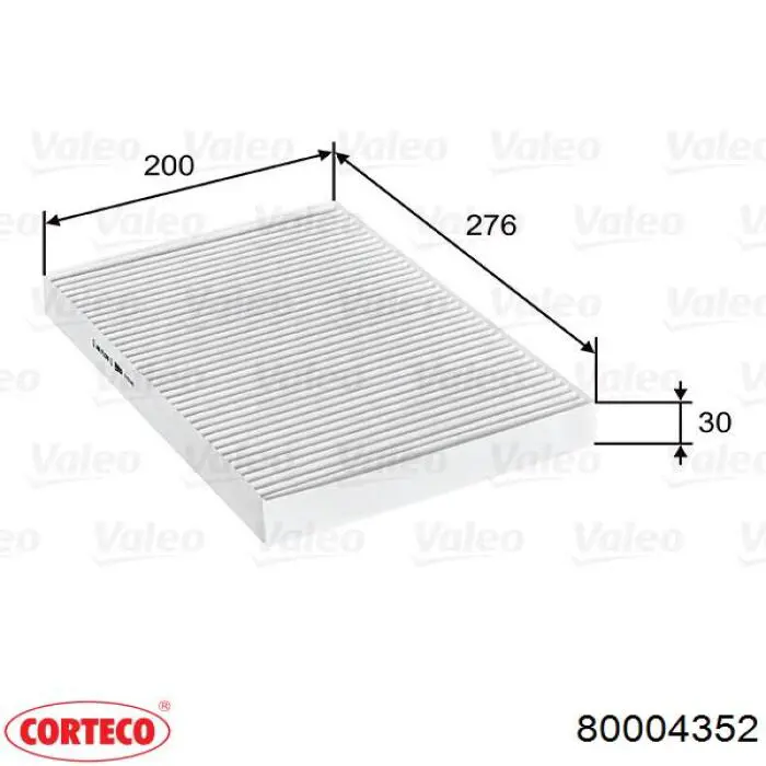 Фильтр салона 80004352 Corteco