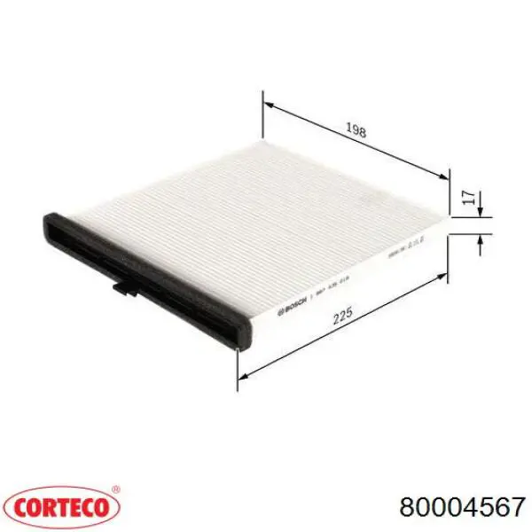 Купить 80004567 Corteco Фильтр салона угольный