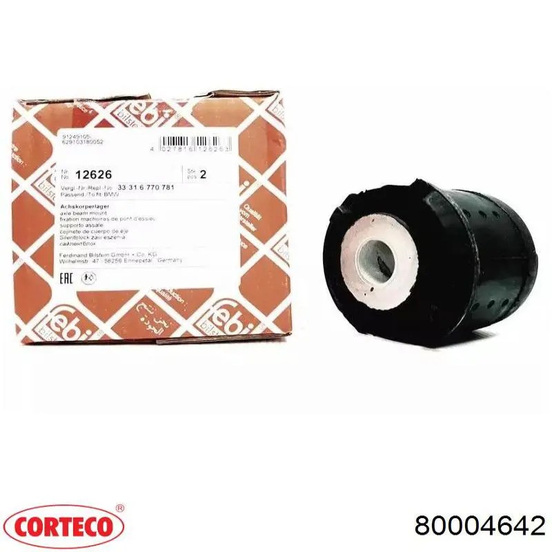 Сайлентблок подрамника задний Corteco 80004642