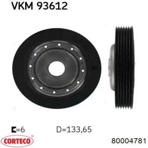 Шкив коленвала 80004781 Corteco