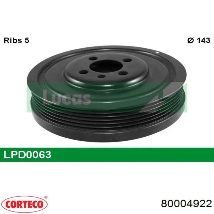 Шкив коленвала (демпфер) Corteco 80004922 цена, от 12.65 USD