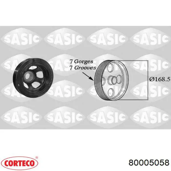 Polea, cigüeñal 80005058 Corteco