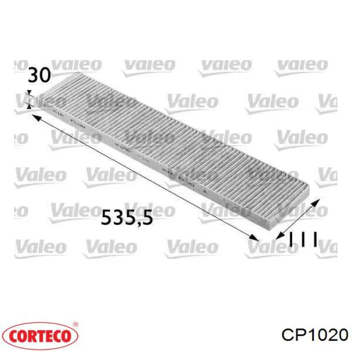 CP1020 Corteco Внутрисалонный фильтр