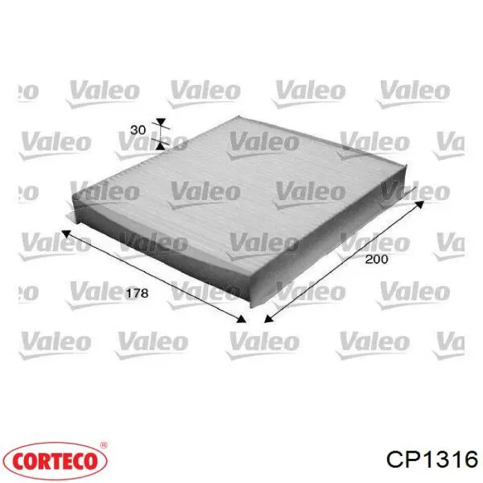 Воздушный фильтр салона Corteco CP1316