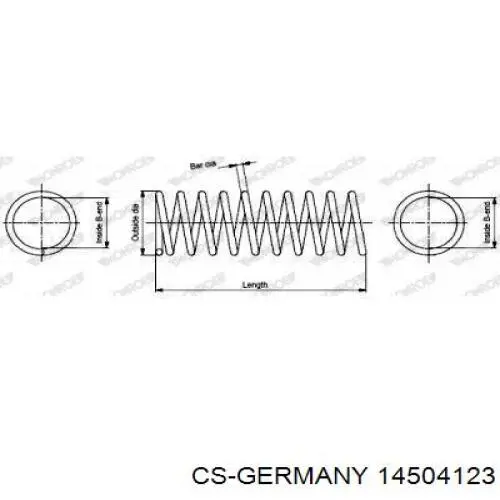Купить 14504123 CS Germany Винтовая пружина подвеска