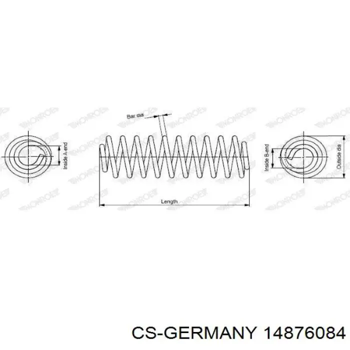 Передняя пружина 14876084 CS Germany