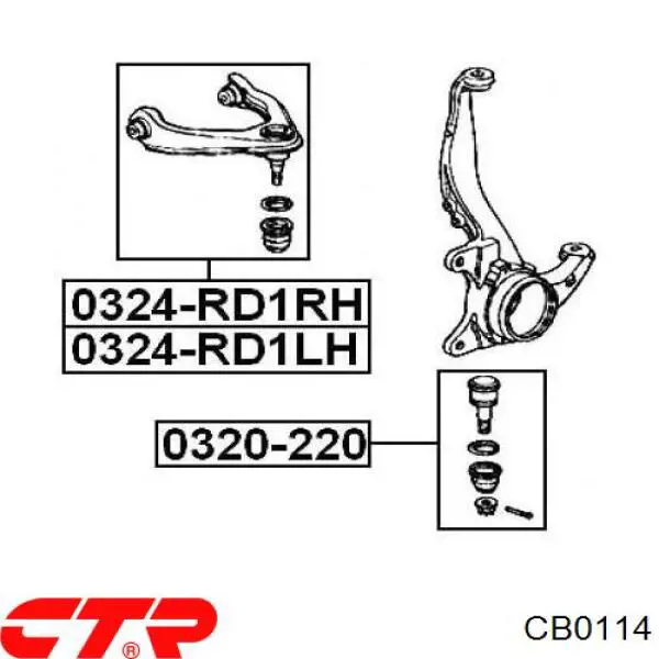 CB0114 CTR Верхние шаровые опоры