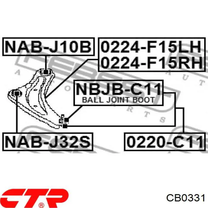 CB0331 CTR Палец шаровой нижний