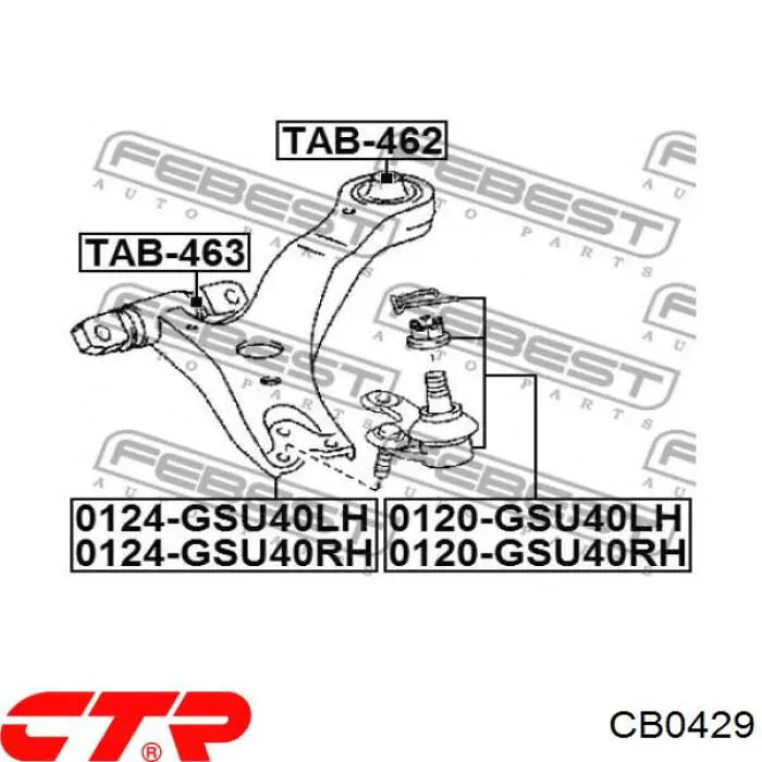 Нижняя правая шаровая опора CB0429 CTR