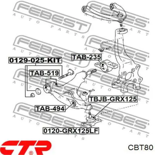 Нижняя шаровая опора CBT80 CTR