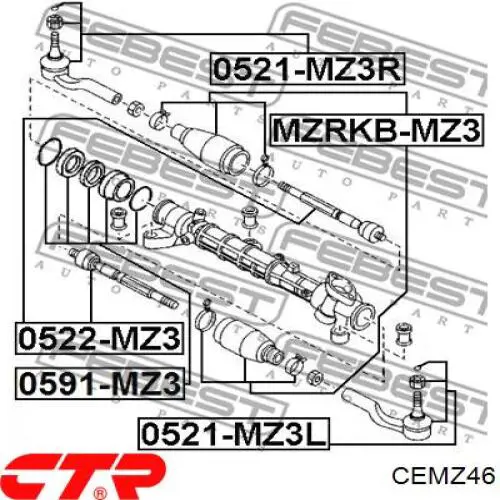 CEMZ46 CTR Наружный наконечник рулевой тяги