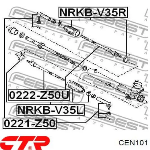 Накінечник рульової тяги, зовнішній CEN101 CTR