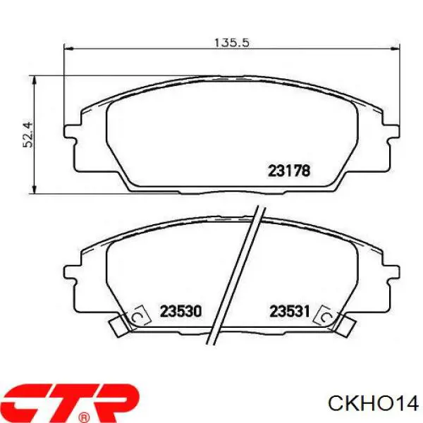 Передние тормозные колодки CKHO14 CTR