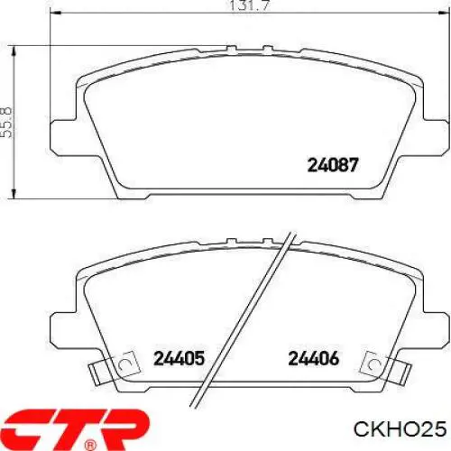 Передние тормозные колодки CKHO25 CTR