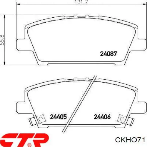 Передние тормозные колодки CKHO71 CTR