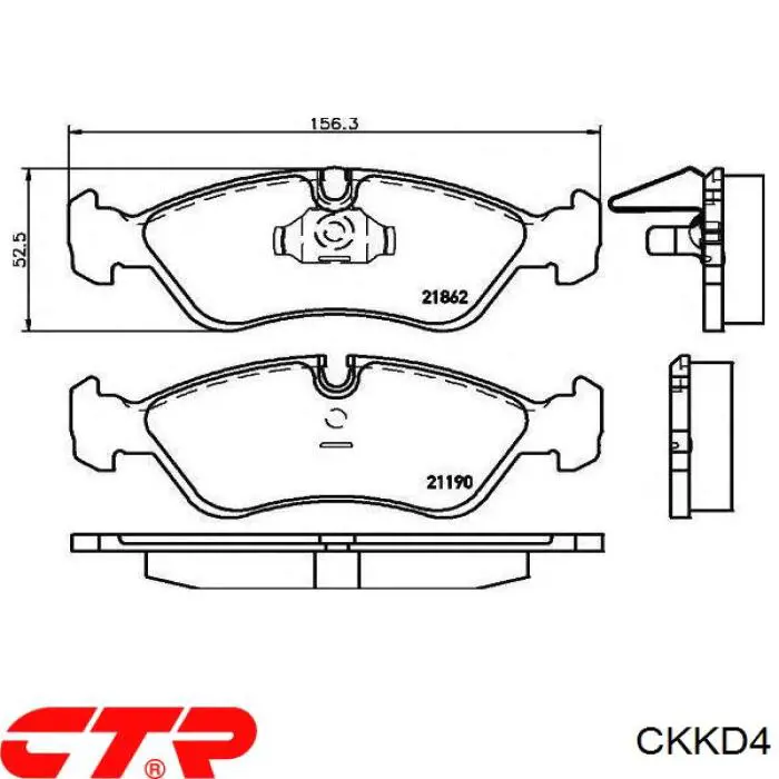 Передние тормозные колодки CKKD4 CTR