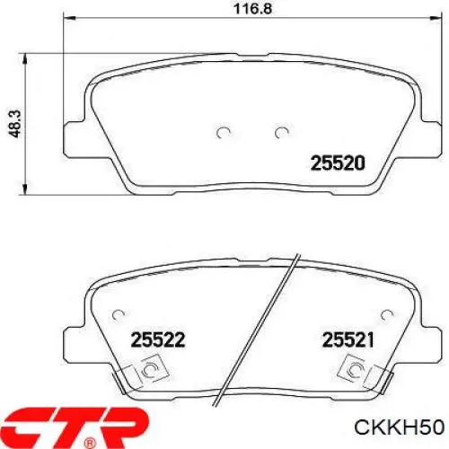 CKKH-50 CTR sapatas do freio traseiras de disco