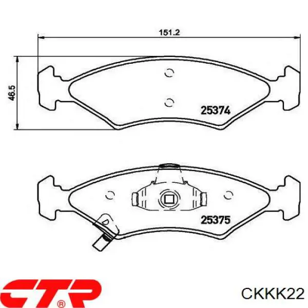 CKKK22 CTR колодки тормозные передние дисковые