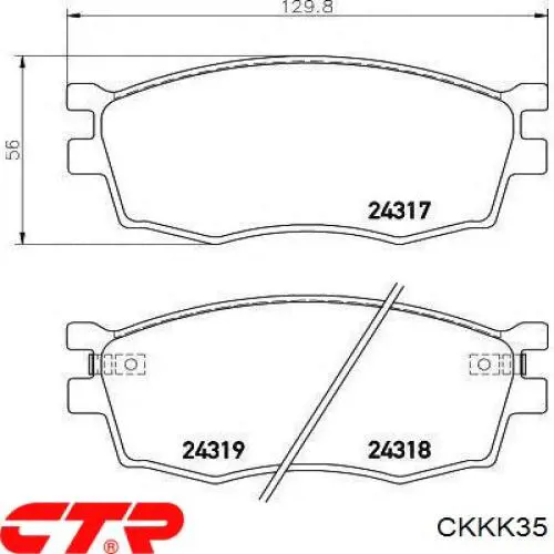 CKKK35 CTR sapatas do freio dianteiras de disco