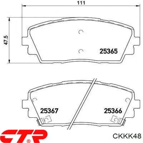 Передние тормозные колодки CKKK48 CTR