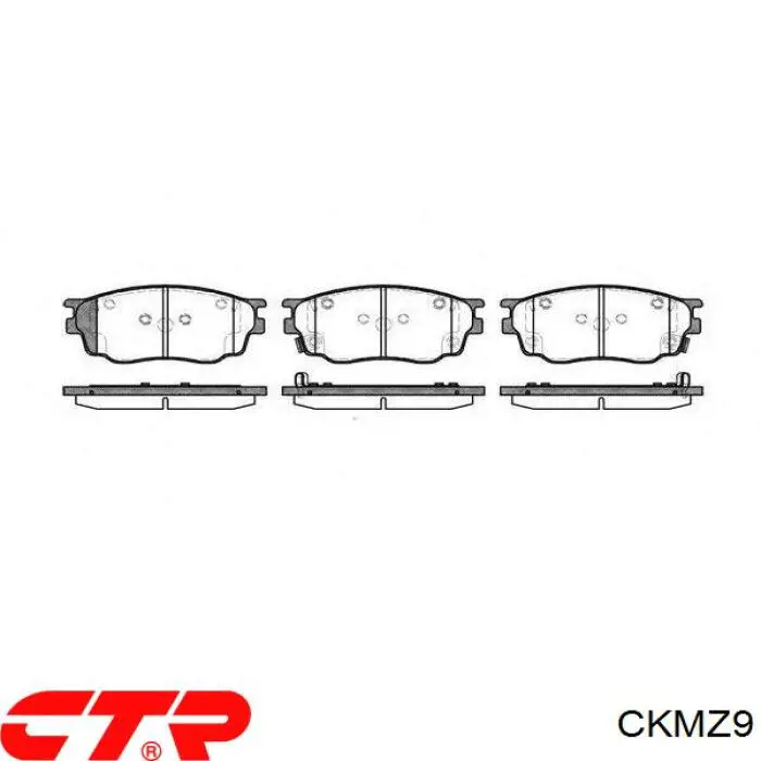 CKMZ9 CTR колодки тормозные передние дисковые