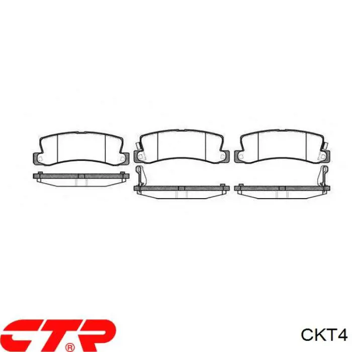 CKT4 CTR колодки тормозные задние дисковые