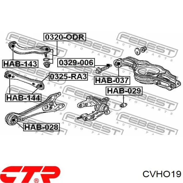 Сайлентблок цапфы задней CVHO19 CTR