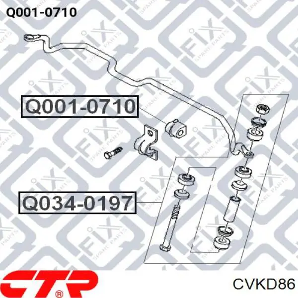 Втулка переднего стабилизатора CVKD86 CTR