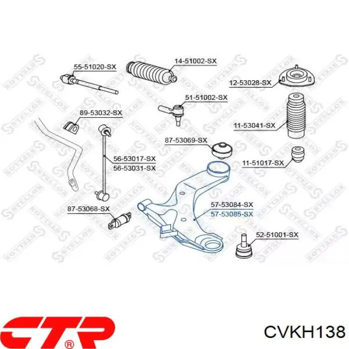 Купить CVKH138 CTR Сайлентблок нижний передней подвески