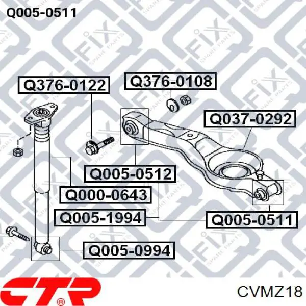 CVMZ18 CTR Сайлентблок задней тяги